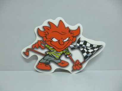 Наклейка Демон  с флагом (11*16)