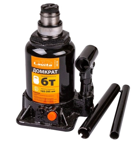 Домкрат  6 т гидравлический высота подъема 165-395мм (низкий) 2-х плунжерный (двухштоковый)