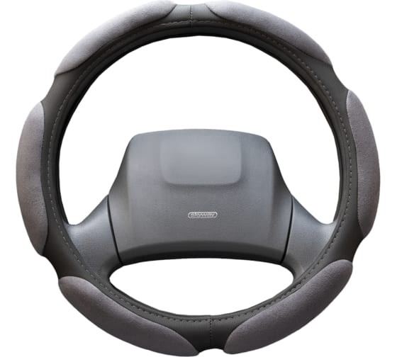 Оплетка руля L 39-40 см спонж (6 подушек) серая