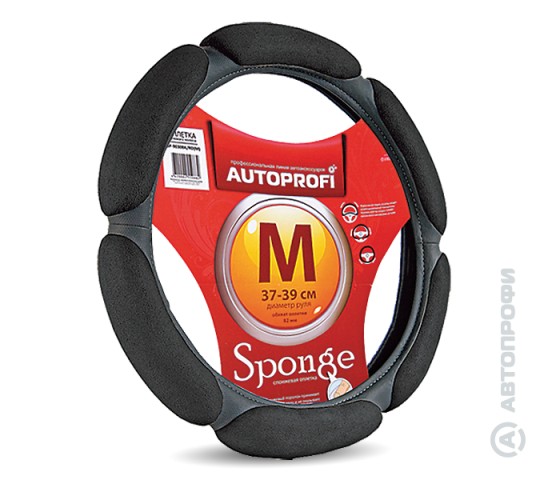 Оплетка руля S[35-37см.] 2108, ИНОМАРКИ спонж черная