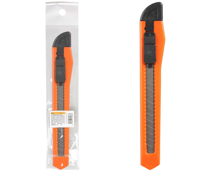 Нож канцелярский  9мм пластмассовый корпус