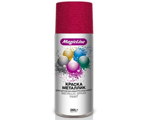 Краска-спрей (эмаль) RAL 440М металлик красная 450мл аэрозоль (MagicLine)