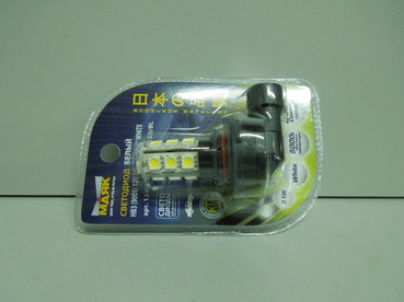 Лампа светодиод. HB3-12V 18 диод белая SMD (9005) (5050) блистер