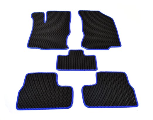 Коврики на пол /1118, 2190 Гранта/ черные, кант синий EVA