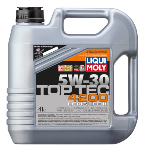 Масло моторное LIQUI MOLY TOP TEC 4200 5W-30 A3/B4/C3 4л синтетика