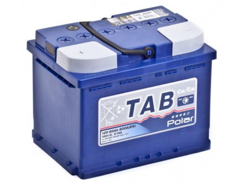 Аккумулятор 6СТ 60Ah оп(-/+) 600А TAB Polar BLUE
