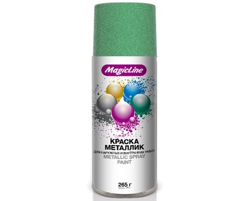 Краска-спрей (эмаль) RAL 770M металлик серебристая светло-зеленая 450мл аэрозоль (MagicLine)