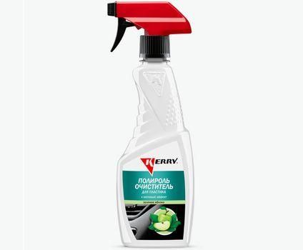 Полироль пластика KERRY матовый ЗЕЛЕНОЕ ЯБЛОКО (очиститель) триггер 500мл.