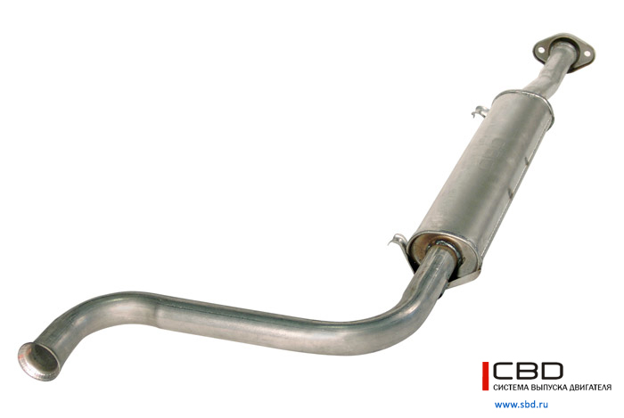 Глушитель резонатор 21102 дополн. короткий (с нейтрализатором) СВД алюминиз. сталь