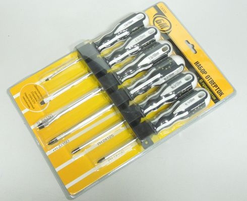 Набор  отверток  6 предметов (PH1x100, PH2x125, PH3x150, SL3x100, SL6x125, SL8x150)