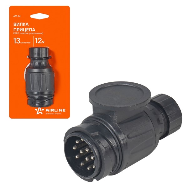Электроразъем прицепа (фаркопа) вилка пластик 13 контактов 12V ЕВРО