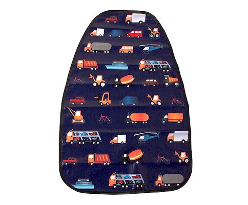 Защита спинки переднего сиденья (от грязной обуви детей) Машинки 61х46