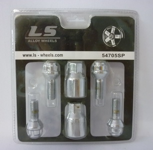 Болты колесные (секретные)  M12*1,50 L=48/27мм. BMW, Nissan, Renault, (4+2)