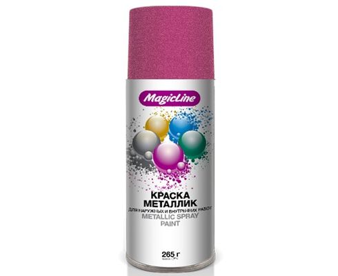 Краска-спрей (эмаль) RAL 470M металлик пурпурно-красная 450мл аэрозоль (MagicLine)