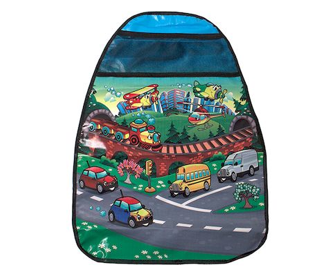 Защита спинки переднего сиденья (от грязной обуви детей) Город с карманом 61х46