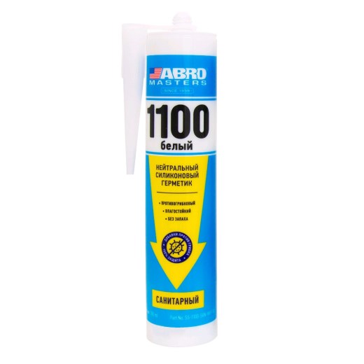 Герметик силиконовый 1100 белый 280мл (картридж) санитарный нейтральный