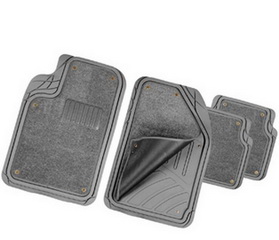 Ковры салона универсальные резиновые  FOCUS 2  съемный ворс, серые (4шт)