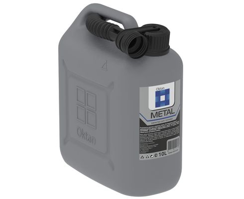 Канистра пластик 10л с лейкой Oktan, серая