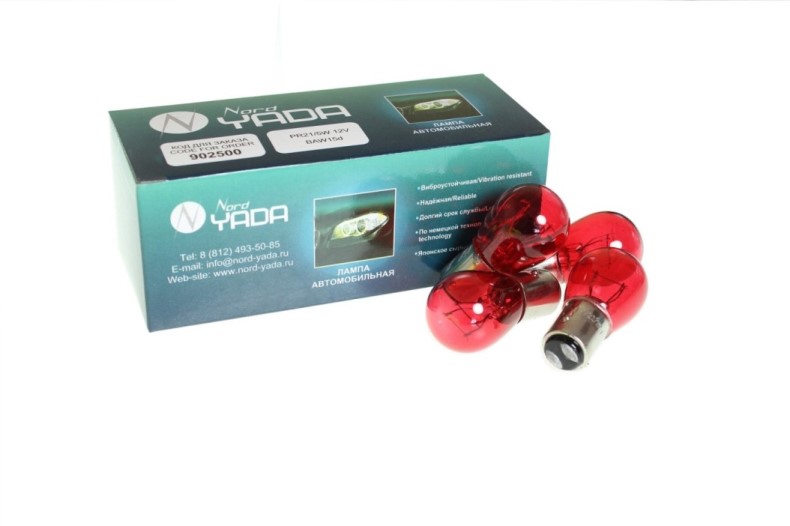 Лампа 2-конт. 12V PR21/5 с цок. BAW15d красная