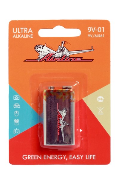 Элемент питания (батарейка) 9V Airline  крона