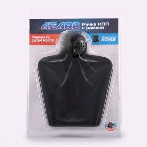 Ручка КПП 1118 кожанная с чехлом черная с рамкой