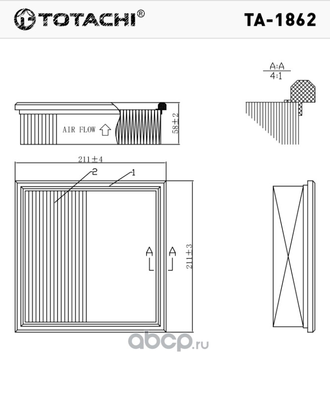 Фильтр воздушный  2114-2110, 2123 (инжект)