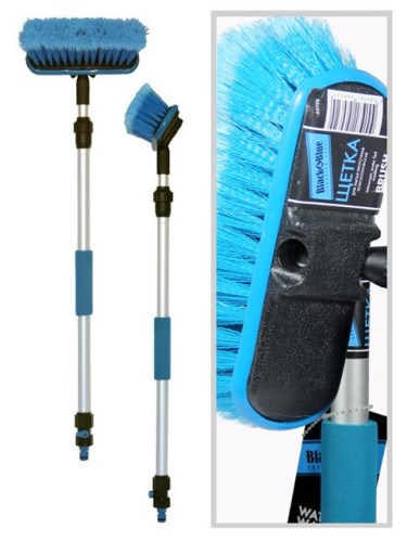 Щетка для мойки телескоп. с насадкой для шланга с распушенной щетиной 75-130см.