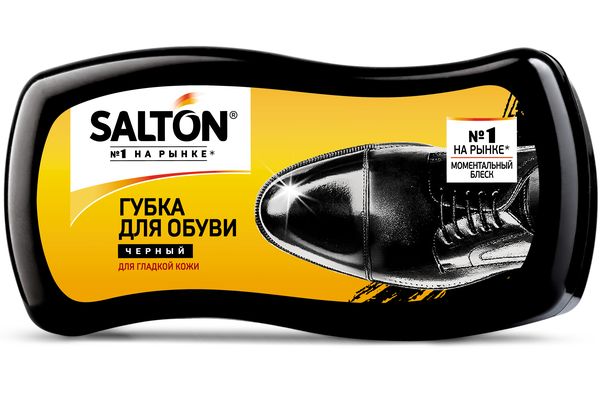 Губка для обуви из гладкой кожи волна, цвет черный