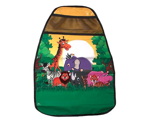 Накидка защитная спинки переднего сиденья от детских ног 61х46 Африка с карманом