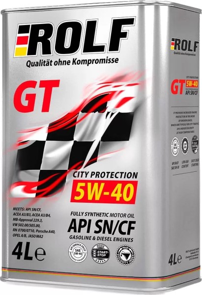 Масло моторное ROLF GT 5W40 API SN/CF синт. 4л /жесть/