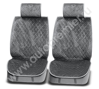 Накидка на сиденье ALCANTARA LUXE стеганная алькантара серая из 2шт
