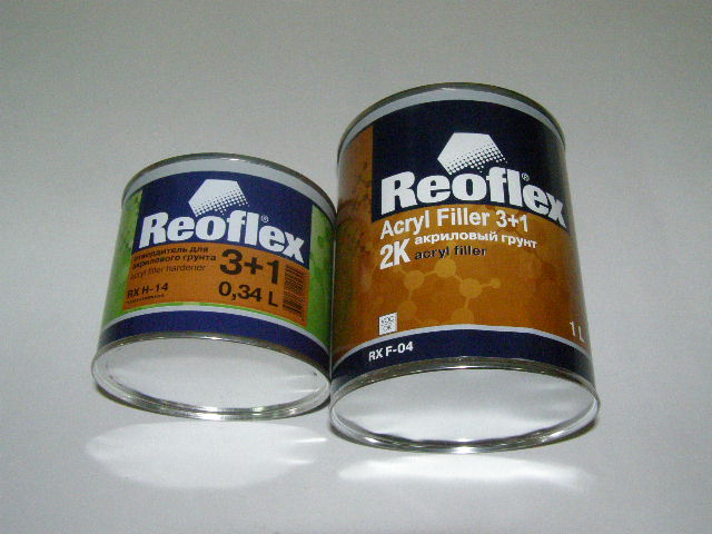 Грунтовка Акрил. 3+1 REOFLEX 2K серый (1.0+0,33л)