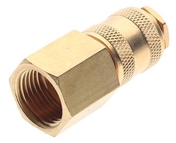 Фитинг быстросъемный для пневмоинструмента с клапаном внутренний 1/2  (латунь)