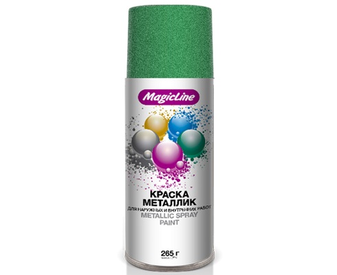 Краска-спрей (эмаль) RAL 240M металлик зеленая 450мл аэрозоль (MagicLine)