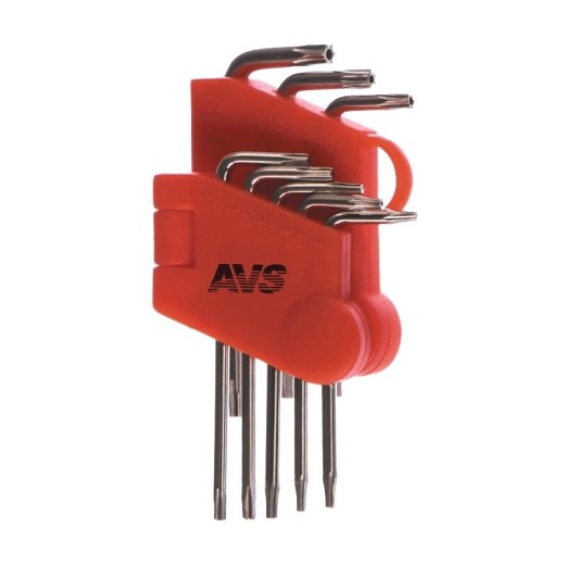Набор  ключей TORX  8 предметов Т5-Т20 Г-образных с отверстием AVS
