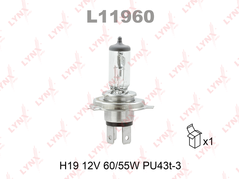 Лампа LYNX H19 12V 60/55W PU43T-3
