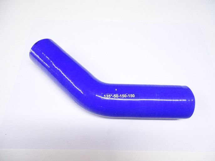 Патрубок угловой силикон 135,d50,L150x150, 4 нити стенка (5мм)