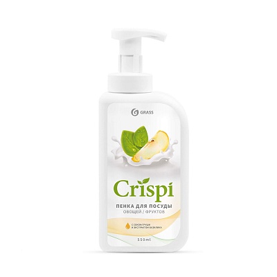 Средство для мытья посуды 550мл CRISPI ПЕНКА с соком груши и экстрактом базилика