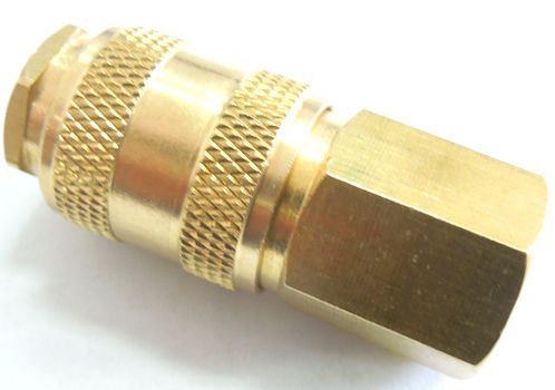 Фитинг быстросъемный для пневмоинструмента с клапаном внутренний 1/4  (латунь)