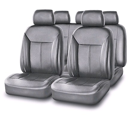 Чехлы на сиденья унив. PLATINUM LUXE MASTER серые эко кожа (11пр)