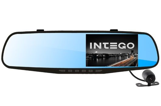 Видеорегистратор INTEGO VX-410MR HD 30к/сек, 2 камеры, экран 10.75см, угол 120