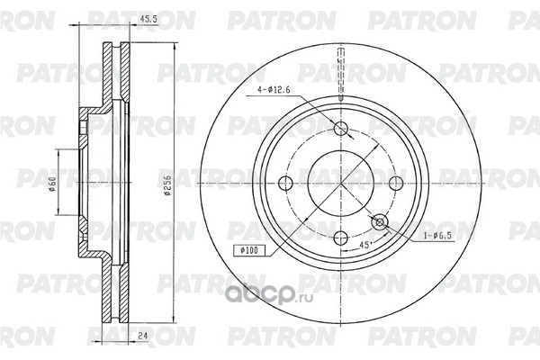 Диск тормозной передний DAEWOO EVANDA/REZZO 1.6/1.8/2.0 00), NUBIRA, CHEVROLET LACETTI 1.4-1.8 03)