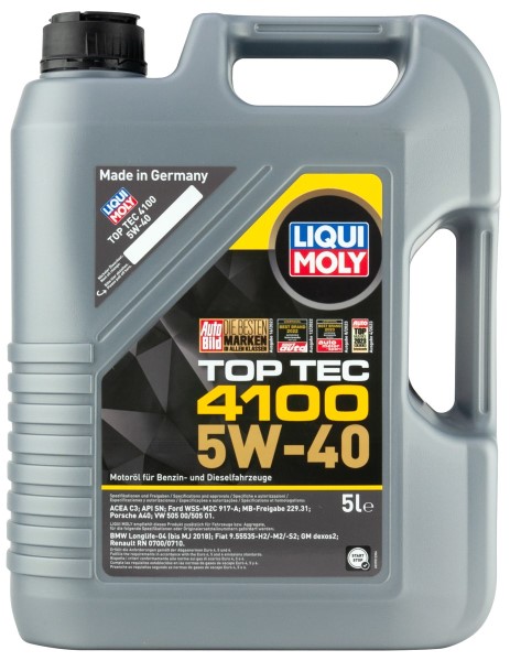 Масло моторное LIQUI MOLY TOP TEC 4100 5W40 (синт.)  5л.