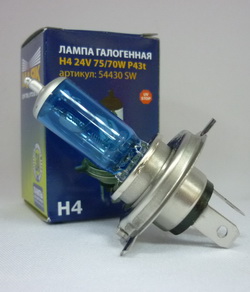 Лампа МАЯК H4--24-75/70 SUPER WHITE ярко-белая