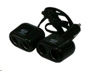 Прикуриватель-разветвитель на 4 гнезда (2+2) 12V с проводом