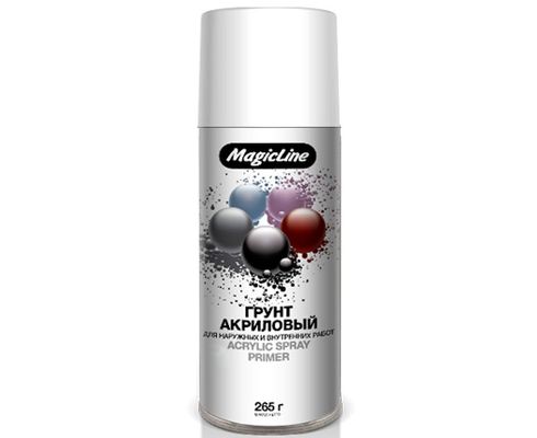 Грунтовка RAL 9016 белая 450мл аэрозоль  унивесальная (MagicLine)