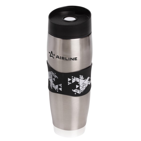 Термокружка с клапаном 330 мл металлик