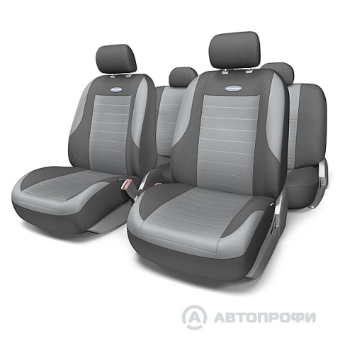 Чехлы на сиденья EVOLUTION  универсальные велюр т.серые-св.серые (размер-M)