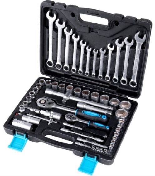 Набор инструментов  61 предмет 6-гранных 1/2, 1/4  DR, CrV, в кейсе