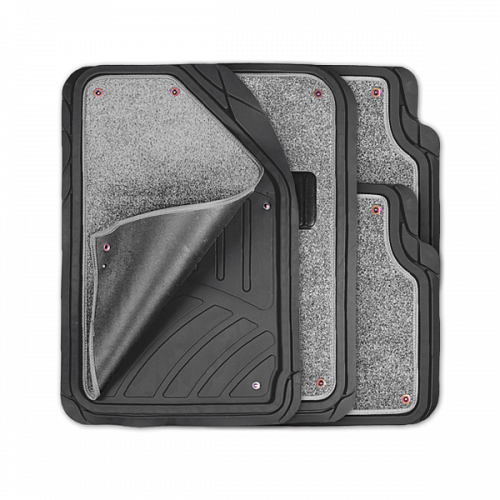 Ковры салона универсальные резиновые  FOCUS 2  съемный ворс, черные (4шт)
